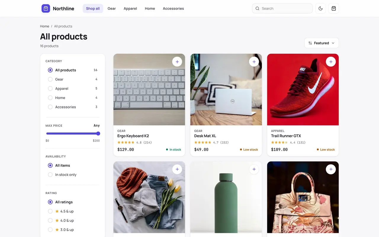 E-shop — Katalog produktů