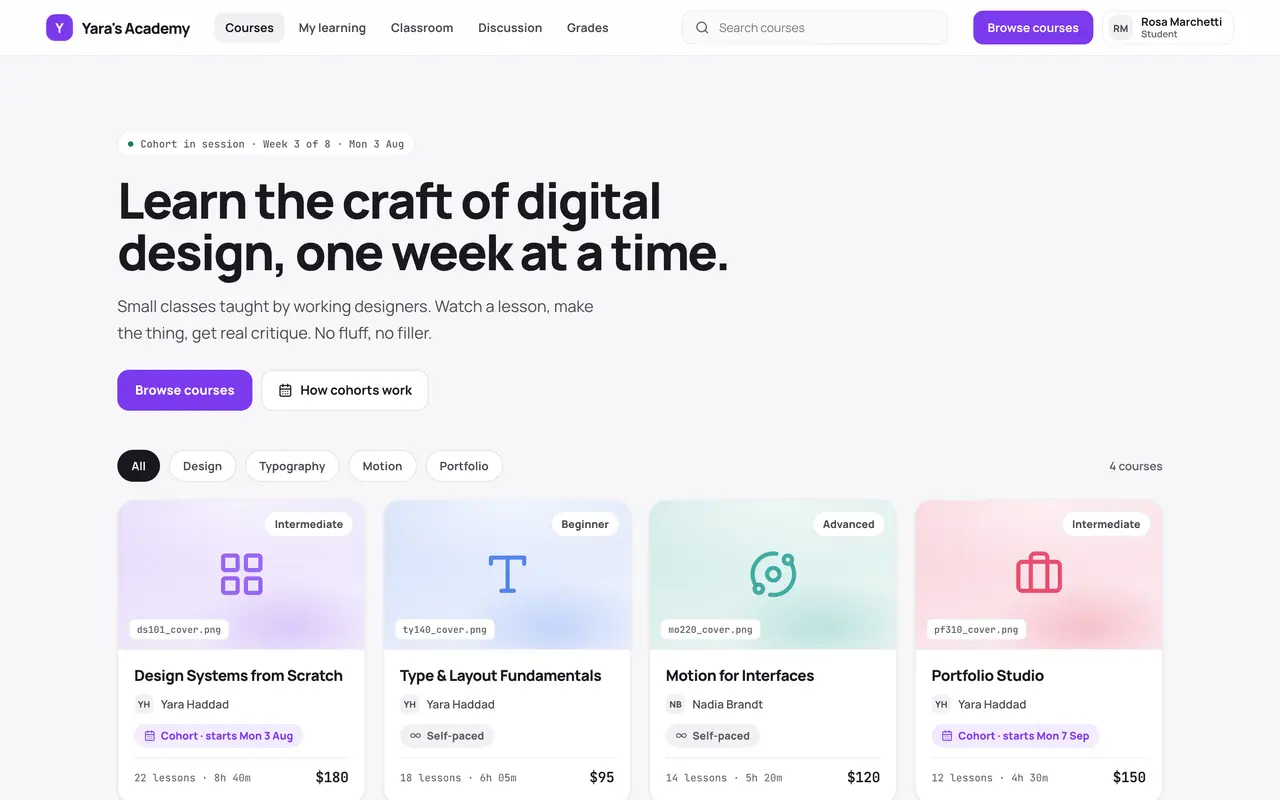 Læringsplatform — Kursuskatalog